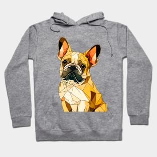 Geometric French Bulldog No. 1: Light Background (on a no fill background) Hoodie